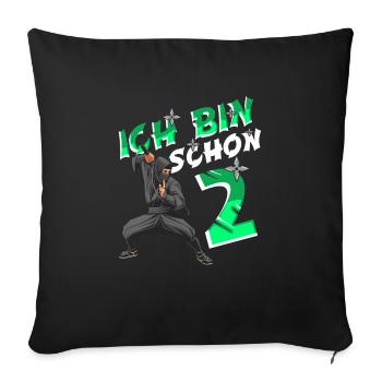Kostüm Ninja 2. Geburtstag Junge - Sofakissenbezug 45 x 45 cm - Schwarz - Vorne
