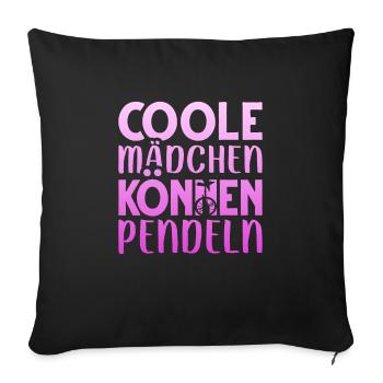 Coole Mädchen können pendeln Einrad Erwachsene - Sofakissenbezug 45 x 45 cm - Schwarz - Vorne