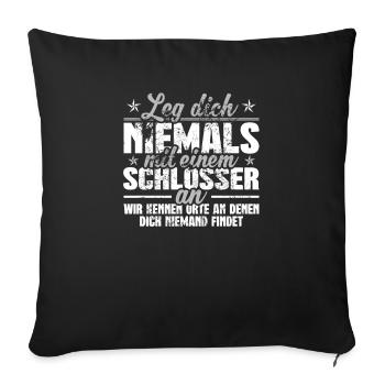 Schlosser - Sofakissenbezug 45 x 45 cm - Schwarz - Vorne