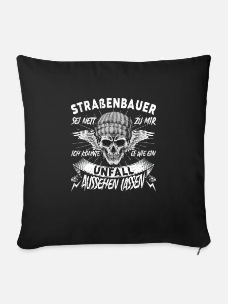 Straßenbauer - Sofakissenbezug 45 x 45 cm - Schwarz