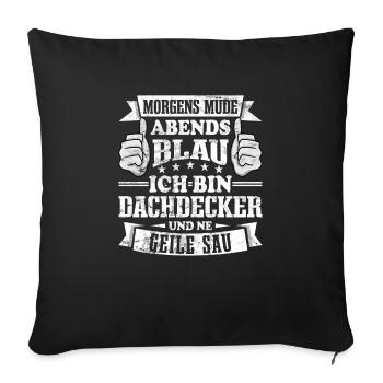 Dachdecker - Sofakissenbezug 45 x 45 cm - Schwarz - Vorne