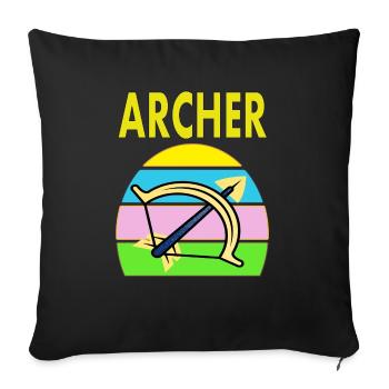 Tir à l’arc Sports Arbalète Cadeau - Housse de coussin décorative 45 x 45 cm - noir - Devant