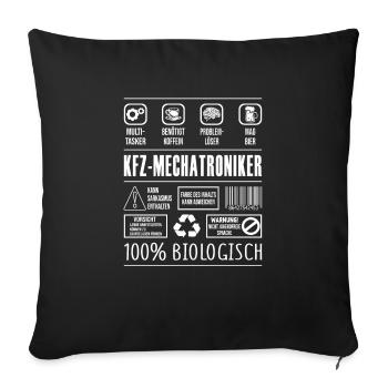 KFZ-Mechatroniker Beruf Spruch lustig Mechanik - Sofakissenbezug 45 x 45 cm - Schwarz - Vorne