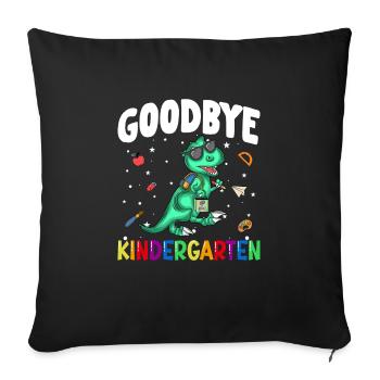 Goodbye Kindergarten Dino Schultüte - Sofakissenbezug 45 x 45 cm - Schwarz - Vorne