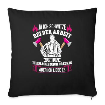 Feuerwehrfrau Feuerwehr Feuerwehrmann Mama - Sofakissenbezug 45 x 45 cm - Schwarz - Vorne