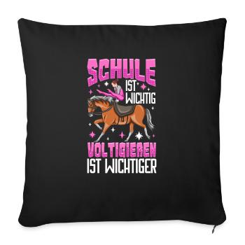 Voltigieren - Sofakissenbezug 45 x 45 cm - Schwarz - Vorne