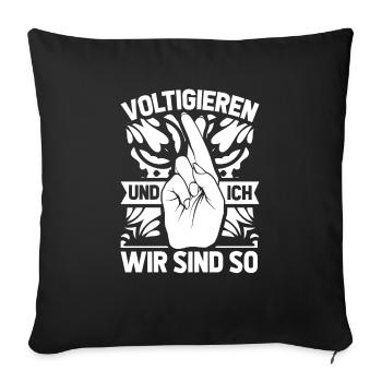 Voltigieren - Sofakissenbezug 45 x 45 cm - Schwarz - Vorne
