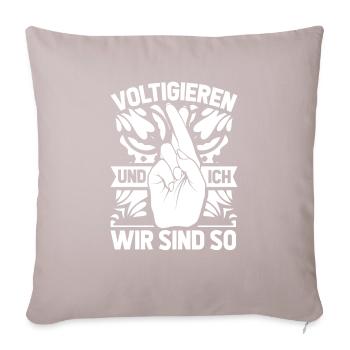 Voltigieren - Sofakissenbezug 45 x 45 cm - helles Taupe - Vorne