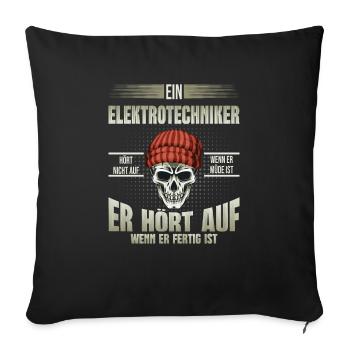 Elektrotechniker - Sofakissenbezug 45 x 45 cm - Schwarz - Vorne