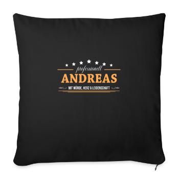 Professionell Andreas Name Vorname - Sofakissenbezug 45 x 45 cm - Schwarz - Vorne