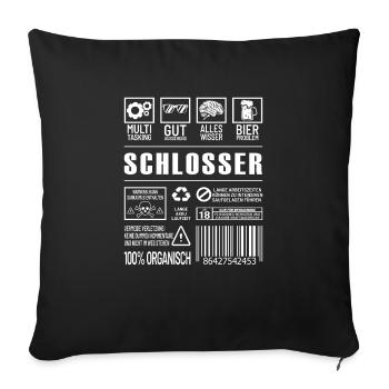 Schlosser Lustiger Beruf Spruch Schweißer - Sofakissenbezug 45 x 45 cm - Schwarz - Vorne