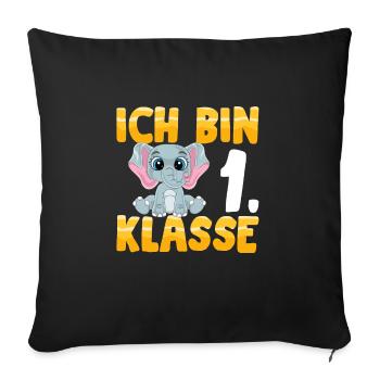 Ich bin 1. Klasse - Sofakissenbezug 45 x 45 cm - Schwarz - Vorne