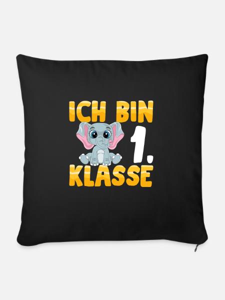 Ich bin 1. Klasse - Sofakissenbezug 45 x 45 cm - Schwarz