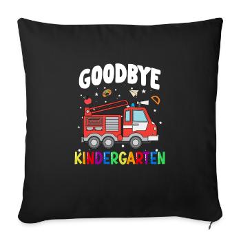 Goodbye Kindergarten Feuerwehr Schultüte - Sofakissenbezug 45 x 45 cm - Schwarz - Vorne