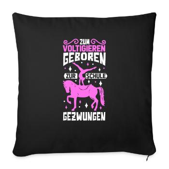 Voltigieren - Sofakissenbezug 45 x 45 cm - Schwarz - Vorne
