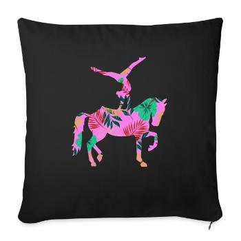 Voltigieren - Sofakissenbezug 45 x 45 cm - Schwarz - Vorne