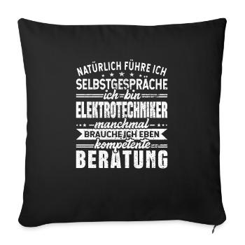 Elektrotechniker - Sofakissenbezug 45 x 45 cm - Schwarz - Vorne