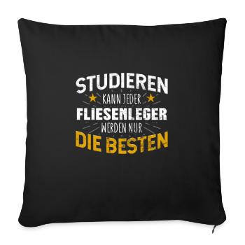 Fliesenleger - Sofakissenbezug 45 x 45 cm - Schwarz - Vorne