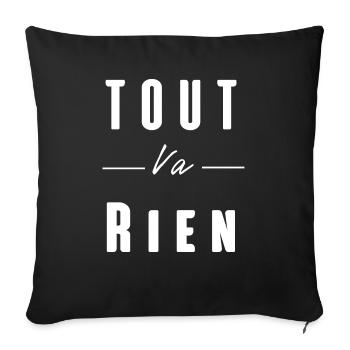 tout va rien - Housse de coussin décorative 45 x 45 cm - noir - Devant