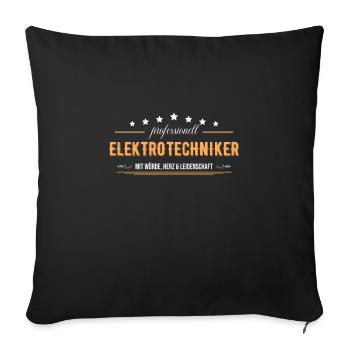 Elektrotechniker - Sofakissenbezug 45 x 45 cm - Schwarz - Vorne