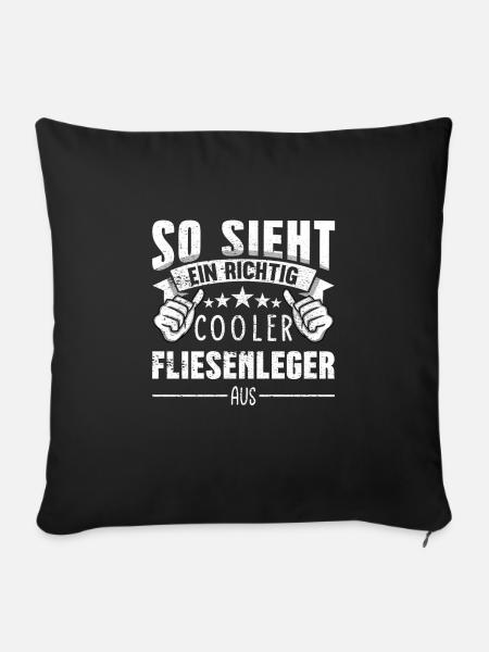 Fliesenleger - Sofakissenbezug 45 x 45 cm - Schwarz