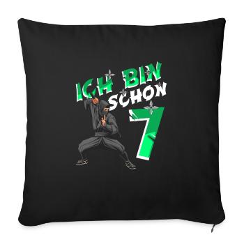 Kostüm Ninja 7. Geburtstag Junge - Sofakissenbezug 45 x 45 cm - Schwarz - Vorne