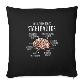Stahlbauer Anatomie Gehirn Metallbauer - Sofakissenbezug 45 x 45 cm - Schwarz - Vorne