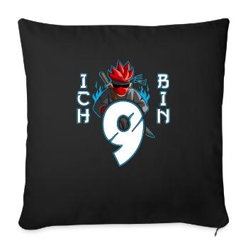 Kostüm Ninja 9. Geburtstag Junge - Sofakissenbezug 45 x 45 cm - Schwarz - Vorne