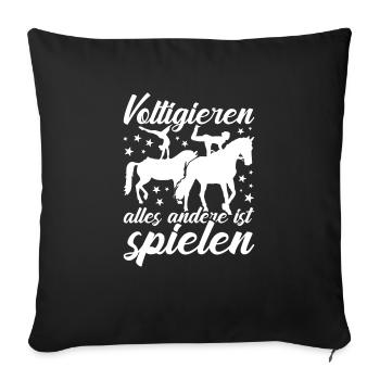 Voltigieren - Sofakissenbezug 45 x 45 cm - Schwarz - Vorne