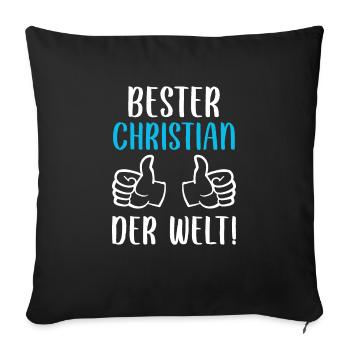 Christian Vorname Name Geburtstag - Sofakissenbezug 45 x 45 cm - Schwarz - Vorne