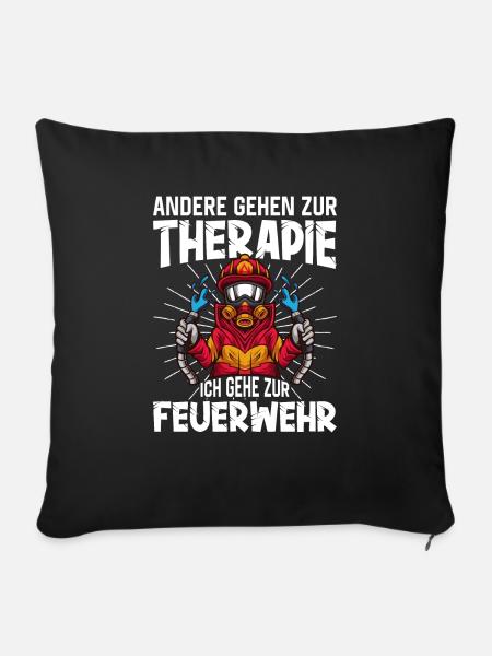 Feuerwehr - Sofakissenbezug 45 x 45 cm - Schwarz