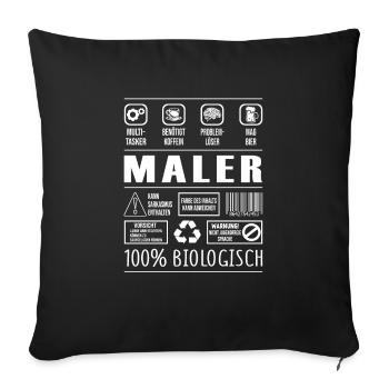 Maler - Sofakissenbezug 45 x 45 cm - Schwarz - Vorne