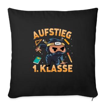 Aufstieg 1. Klasse Ninja - Sofakissenbezug 45 x 45 cm - Schwarz - Vorne