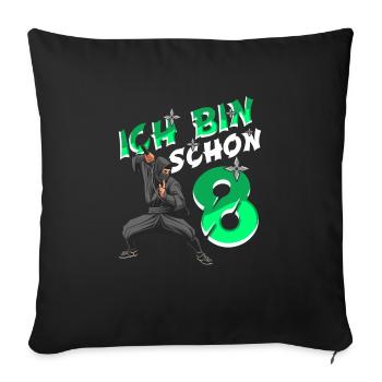 Kostüm Ninja 8. Geburtstag Junge - Sofakissenbezug 45 x 45 cm - Schwarz - Vorne