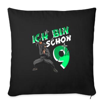 Kostüm Ninja 9. Geburtstag Junge - Sofakissenbezug 45 x 45 cm - Schwarz - Vorne