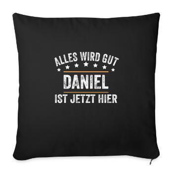 Daniel Vorname Name Geburtstag - Sofakissenbezug 45 x 45 cm - Schwarz - Vorne