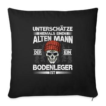Bodenleger Alter mann Mosaikleger - Sofakissenbezug 45 x 45 cm - Schwarz - Vorne
