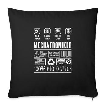 Mechatroniker Beruf Spruch lustig Mechaniker - Sofakissenbezug 45 x 45 cm - Schwarz - Vorne