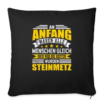 Steinmetz Alle Menschen gleich - Sofakissenbezug 45 x 45 cm - Schwarz - Vorne