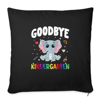 Goodbye Kindergarten Elefant Schultüte - Sofakissenbezug 45 x 45 cm - Schwarz - Vorne
