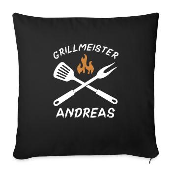Grillmeister Andreas - Sofakissenbezug 45 x 45 cm - Schwarz - Vorne