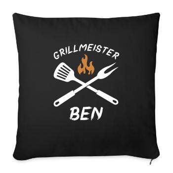 Grillmeister Ben - Sofakissenbezug 45 x 45 cm - Schwarz - Vorne