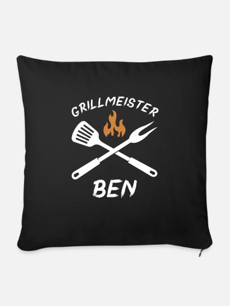 Grillmeister Ben - Sofakissenbezug 45 x 45 cm - Schwarz