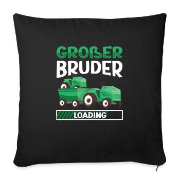 Großer Bruder 2023 Traktor Schwangerschaft - Sofakissenbezug 45 x 45 cm - Schwarz - Vorne