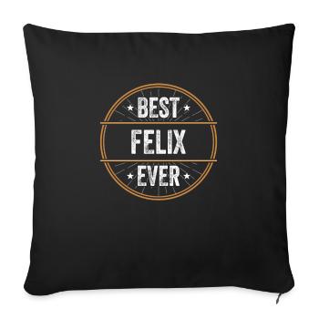 Meilleur cadeau de prénom Felix Ever - Housse de coussin décorative 45 x 45 cm - noir - Devant