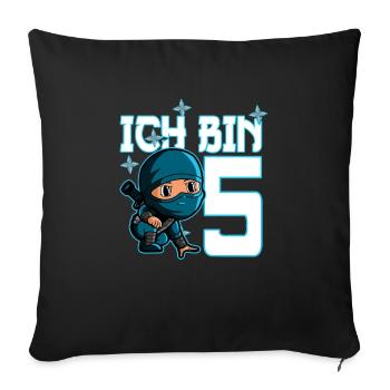 Kostüm Ninja 5. Geburtstag Junge - Sofakissenbezug 45 x 45 cm - Schwarz - Vorne