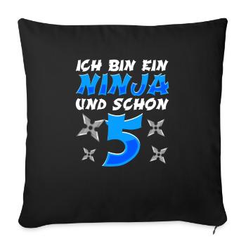 Kostüm Ninja 5. Geburtstag Junge - Sofakissenbezug 45 x 45 cm - Schwarz - Vorne