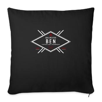 Grillmeister Ben Vorname Name - Sofakissenbezug 45 x 45 cm - Schwarz - Vorne