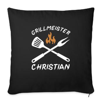 Grillmeister Christian - Sofakissenbezug 45 x 45 cm - Schwarz - Vorne