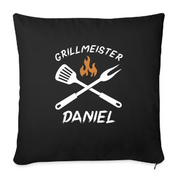 Grillmeister Daniel - Sofakissenbezug 45 x 45 cm - Schwarz - Vorne